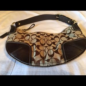 Coach Hobo Brown Leather Trim Bag